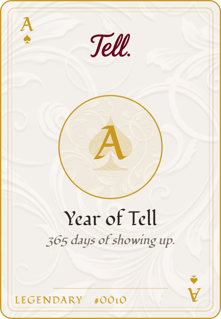 Year of Tell keepsake card — Legendary